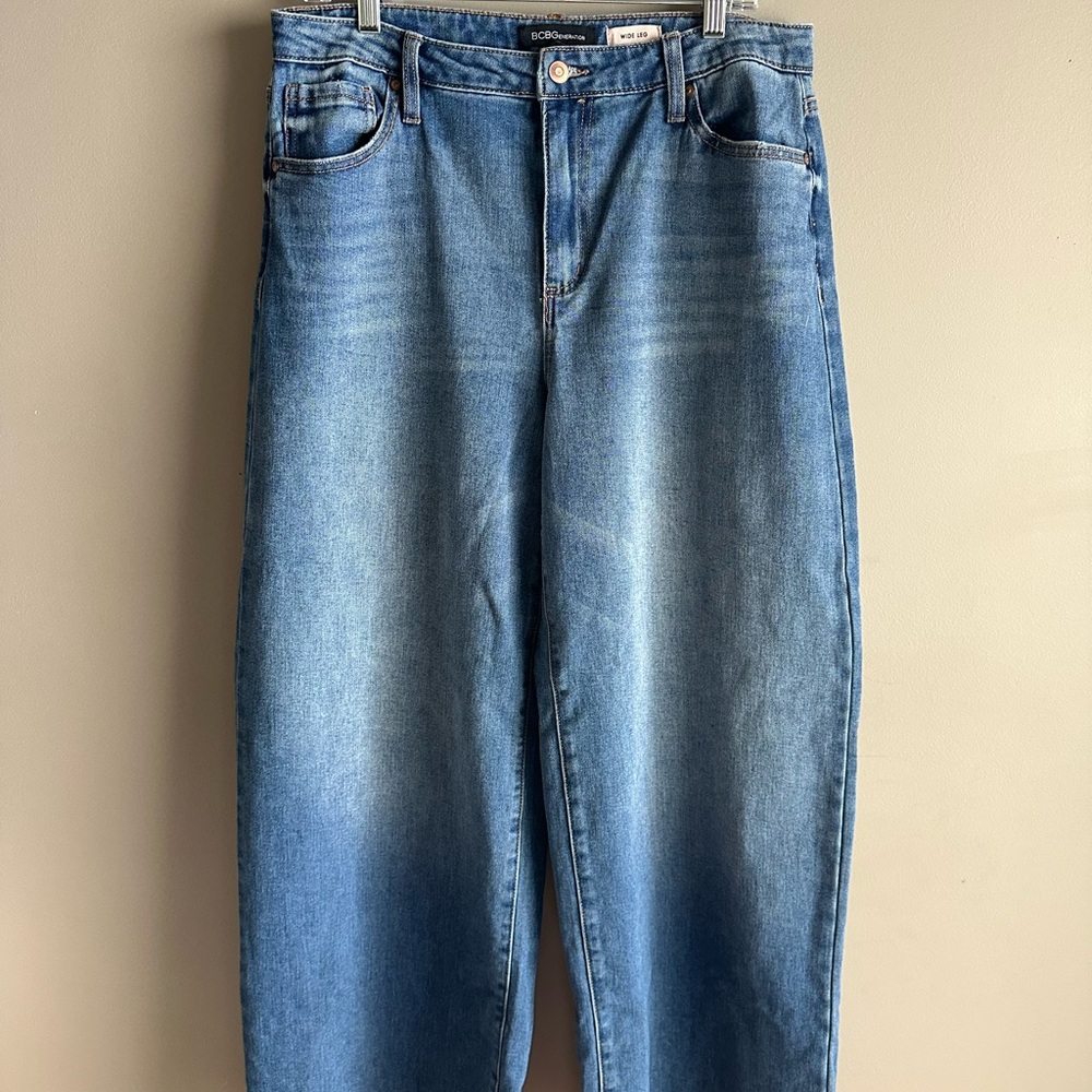 BCBGMaxAzria Light Blue Wide-Leg Jeans